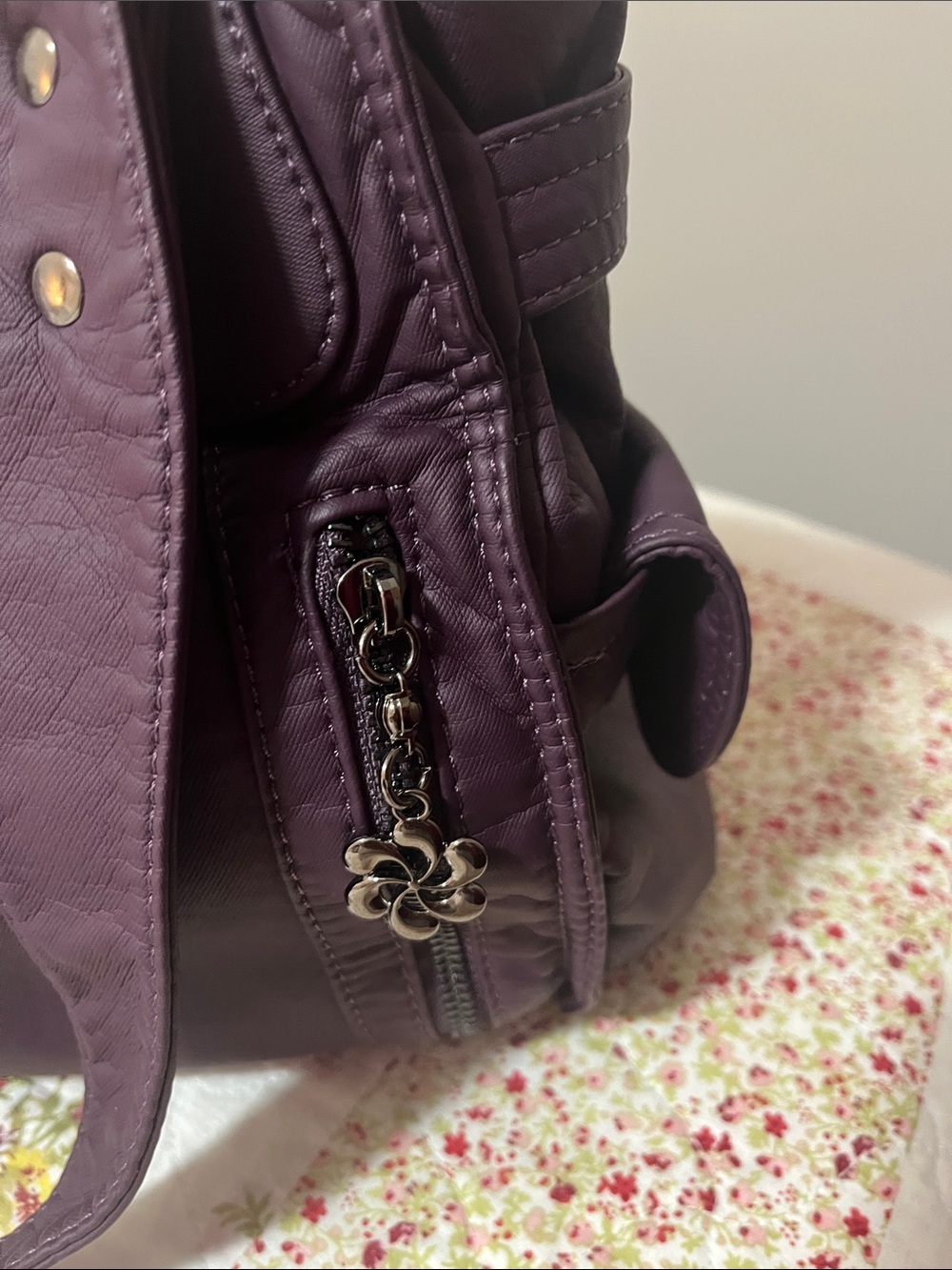 Angel Kiss Plum Purple Shoulder Bag with Removable Strap - Picture 3 of 12